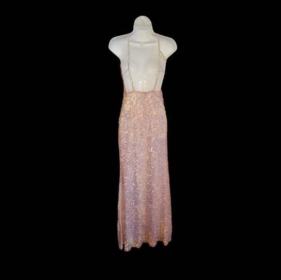 Jules & Cleo Pink Multicolor Sequin Formal Gown Size 0 - Picture 5 of 7
